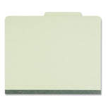 Six-Section Pressboard Classification Folders, 2" Expansion, 2 Dividers, 6 Fasteners, Letter Size, Green Exterior, 10/Box