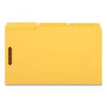 Deluxe Reinforced Top Tab Fastener Folders, 0.75" Expansion, 2 Fasteners, Legal Size, Yellow Exterior, 50/Box