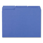 Reinforced Top-Tab File Folders, 1/3-Cut Tabs: Assorted, Letter Size, 1" Expansion, Blue, 100/Box