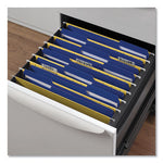 Reinforced Top-Tab File Folders, 1/3-Cut Tabs: Assorted, Letter Size, 1" Expansion, Blue, 100/Box