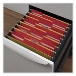 Reinforced Top-Tab File Folders, 1/3-Cut Tabs: Assorted, Letter Size, 1" Expansion, Red, 100/Box