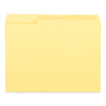 Reinforced Top-Tab File Folders, 1/3-Cut Tabs: Assorted, Letter Size, 1" Expansion, Yellow, 100/Box