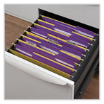 Reinforced Top-Tab File Folders, 1/3-Cut Tabs: Assorted, Letter Size, 1" Expansion, Violet, 100/Box