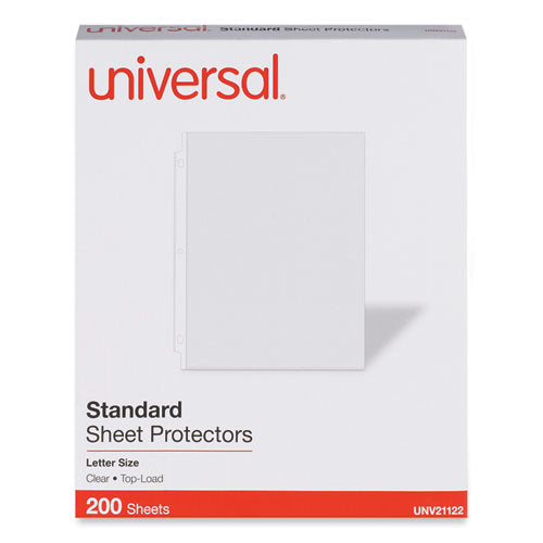 Standard Sheet Protector, Standard, 8.5 x 11, Clear, 200/Box