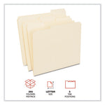 Reinforced Top Tab File Folders, 1/3-Cut Tabs: Assorted, Letter Size, 0.75" Expansion, Manila, 250/Carton