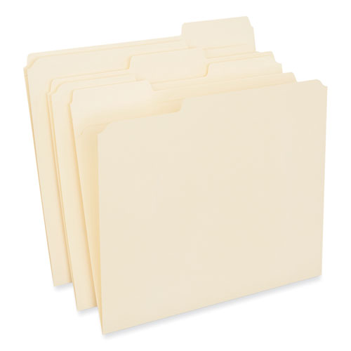 Reinforced Top Tab File Folders, 1/3-Cut Tabs: Assorted, Letter Size, 0.75" Expansion, Manila, 250/Carton