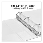 Slant D-Ring View Binder, 3 Rings, 2" Capacity, 11 x 8.5, White, 4/Pack