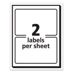 Printable Adhesive Name Badges, 3.38 x 2.33, Red Border, 100/Pack