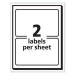 Printable Adhesive Name Badges, 3.38 x 2.33, Blue Border, 100/Pack