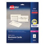 Printable Microperforated Business Cards w/Sure Feed Technology, Laser, 2 x 3.5, Ivory, 250 Cards, 10/Sheet, 25 Sheets/Pack