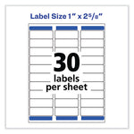 Removable Multi-Use Labels, Inkjet/Laser Printers, 1 x 2.63, White, 30/Sheet, 25 Sheets/Pack