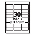 Labels, Laser Printers, 1 x 2.63, White, 30/Sheet, 100 Sheets/Box