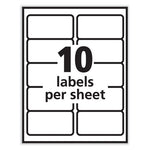 Labels, Laser Printers, 2 x 4, White, 10/Sheet, 100 Sheets/Box