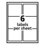 Labels, Laser Printers, 3.33 x 4, White, 6/Sheet, 100 Sheets/Box