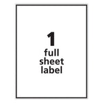 Labels, Laser Printers, 8.5 x 11, White, 100/Box