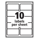 Labels, Laser Printers, 2 x 4, White, 10/Sheet, 250 Sheets/Box