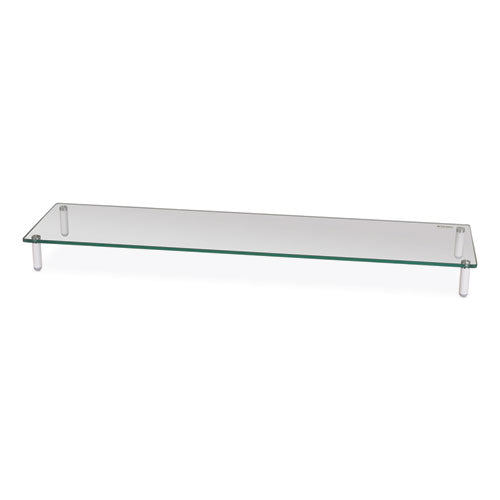 Extra Wide Glass Monitor Riser, 39.4" x 10.2" x 3.25", Clear, Supports 60 lbs