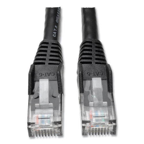 CAT6 Gigabit Snagless Molded Patch Cable, 25 ft, Black