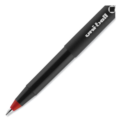 ONYX Roller Ball Pen, Stick, Extra-Fine 0.5 mm, Red Ink, Black/Red Barrel, Dozen
