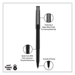 Roller Ball Pen, Stick, Fine 0.7 mm, Black Ink, Black Barrel, Dozen