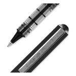 VISION Roller Ball Pen, Stick, Extra-Fine 0.5 mm, Black Ink, Gray/Black/Clear Barrel, Dozen