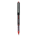 VISION Roller Ball Pen, Stick, Extra-Fine 0.5 mm, Red Ink, Gray/Red Barrel, Dozen