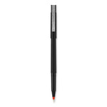 Roller Ball Pen, Stick, Extra-Fine 0.5 mm, Red Ink, Black/Red Barrel, Dozen