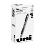 Signo GRIP Gel Pen, Stick, Medium 0.7 mm, Black Ink, Clear/Black/Silver Barrel, Dozen