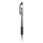 Signo GRIP Gel Pen, Stick, Medium 0.7 mm, Black Ink, Clear/Black/Silver Barrel, Dozen