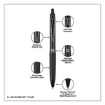 207 Plus+ Gel Pen, Retractable, Medium 0.7 mm, Black Ink, Black Barrel, Dozen