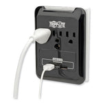 Protect It! Surge Protector, 3 AC Outlets/2 USB Ports, 540 J, Black