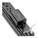 Protect It! Surge Protector, 6 AC Outlets/2 USB Ports, 6 ft Cord, 990 J, Black