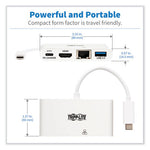 4K Dock with Charging and Ethernet, USB C/4K HDMI/USB A/PD Charging, White