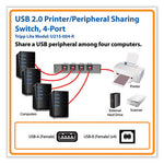 USB 2.0 Printer/Peripheral Sharing Switch, 4 Ports