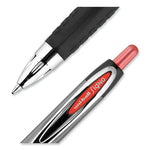 Signo 207 Gel Pen, Retractable, Medium 0.7 mm, Red Ink, Smoke/Black/Red Barrel, Dozen