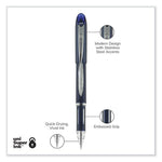 Jetstream Hybrid Gel Pen, Stick, Fine 0.7 mm, Blue Ink, Blue/Silver Barrel