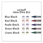 VISION ELITE Hybrid Gel Pen, Stick, Bold 0.8 mm, Blue-Infused Black Ink, White/Blue/Clear Barrel