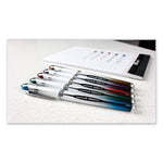 VISION ELITE Hybrid Gel Pen, Stick, Bold 0.8 mm, Blue-Infused Black Ink, White/Blue/Clear Barrel