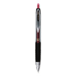 Signo 207 Gel Pen, Retractable, Fine 0.5 mm, Red Ink, Smoke/Black/Red Barrel, Dozen