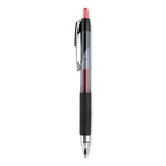 Signo 207 Gel Pen, Retractable, Fine 0.5 mm, Red Ink, Smoke/Black/Red Barrel, Dozen