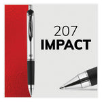 207 Impact Gel Pen, Retractable, Bold 1 mm, Blue Ink, Black/Blue Barrel