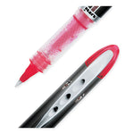 VISION ELITE Hybrid Gel Pen, Stick, Extra-Fine 0.5 mm, Red Ink, Black/Red/Clear Barrel