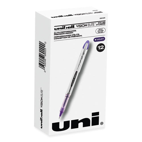 VISION ELITE Hybrid Gel Pen, Stick, Bold 0.8 mm, Violet Ink, White/Violet/Clear Barrel