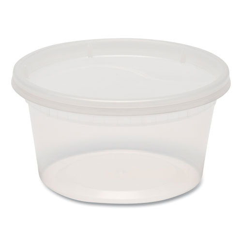 Plastic Deli Container with Lid, 12 oz, Clear, Plastic, 240/Carton