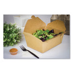 Reclosable Kraft Take-Out Box, 110 oz, Paper, 160/Carton