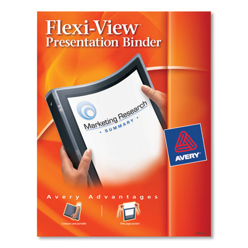 Flexi-View Binder with Round Rings, 3 Rings, 0.5" Capacity, 11 x 8.5, Black