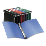 Hanging Storage Flexible Non-View Binder with Round Rings, 3 Rings, 1" Capacity, 11 x 8.5, Black