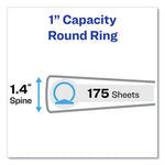 Hanging Storage Flexible Non-View Binder with Round Rings, 3 Rings, 1" Capacity, 11 x 8.5, Blue