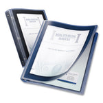 Flexi-View Binder with Round Rings, 3 Rings, 1" Capacity, 11 x 8.5, Navy Blue