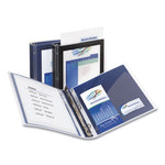 Flexi-View Binder with Round Rings, 3 Rings, 1" Capacity, 11 x 8.5, Navy Blue